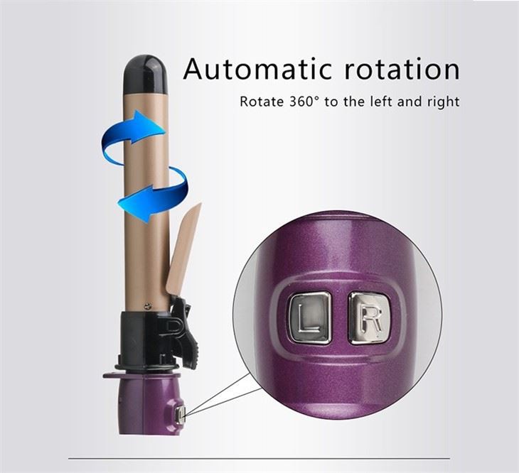 Bigoudi électrique à rotation automatique à 360 °