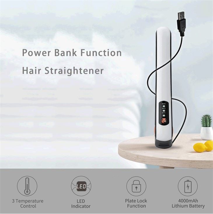 Lisseur de cheveux de voyage sans fil rechargeable par USB